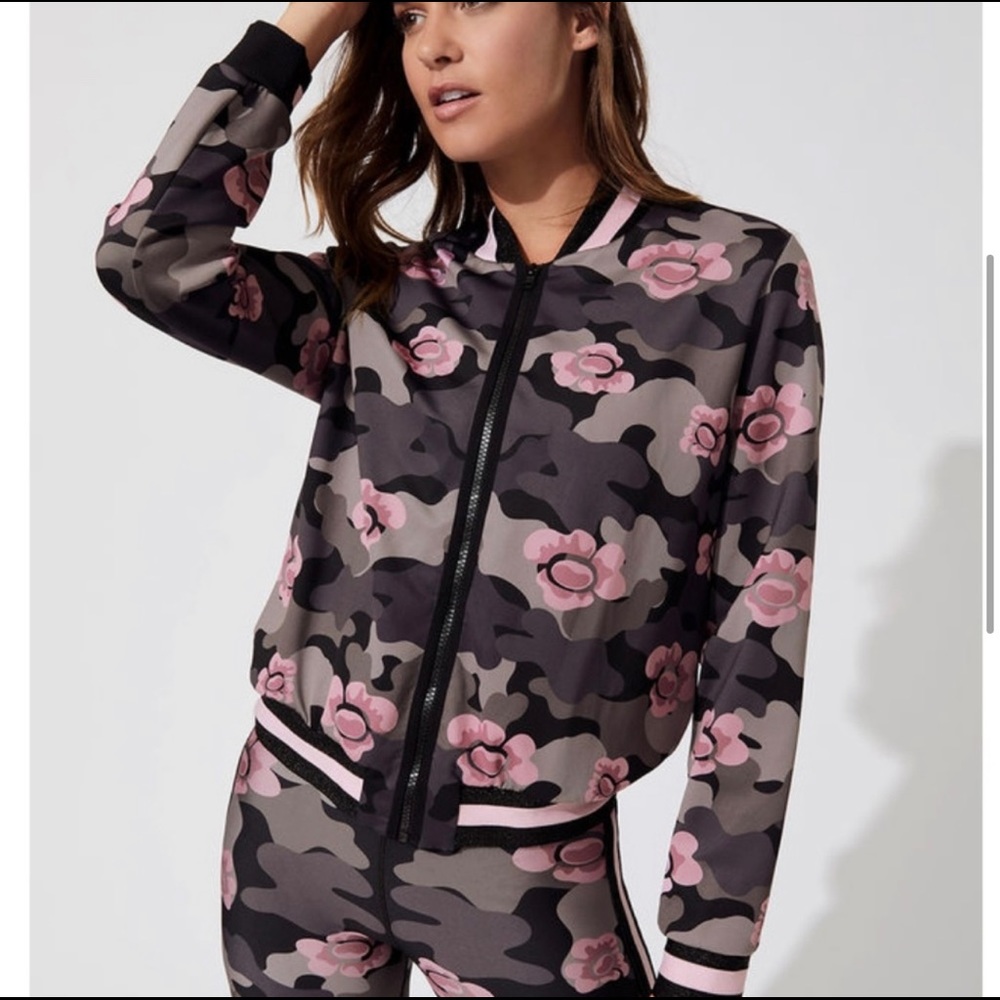 Ultracor Pink Black Floral Bomber Jacket XS